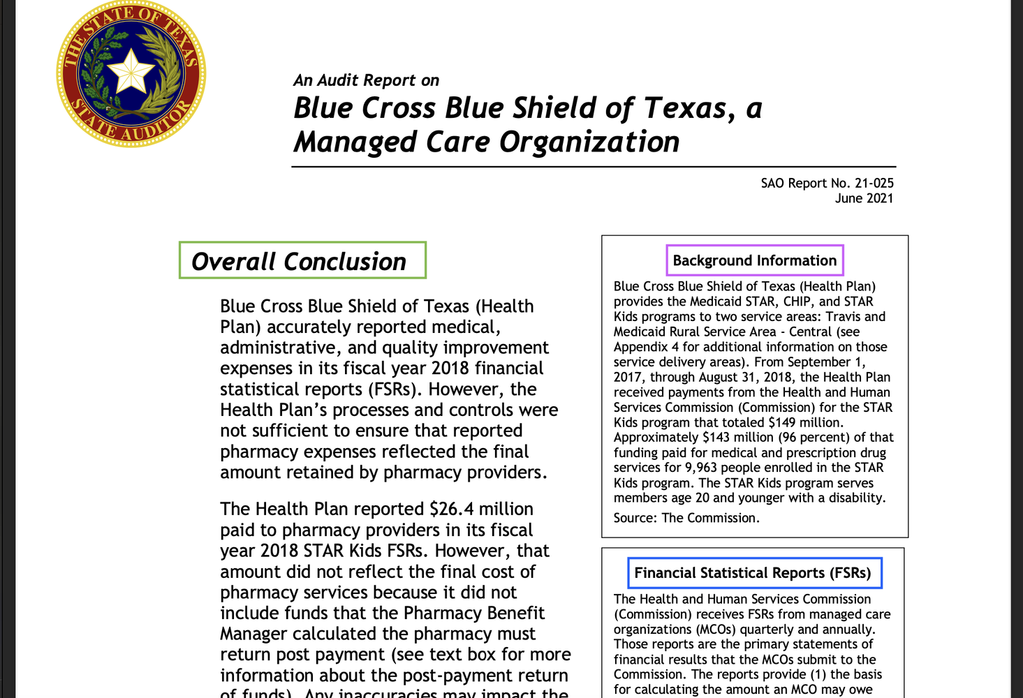 Report example.